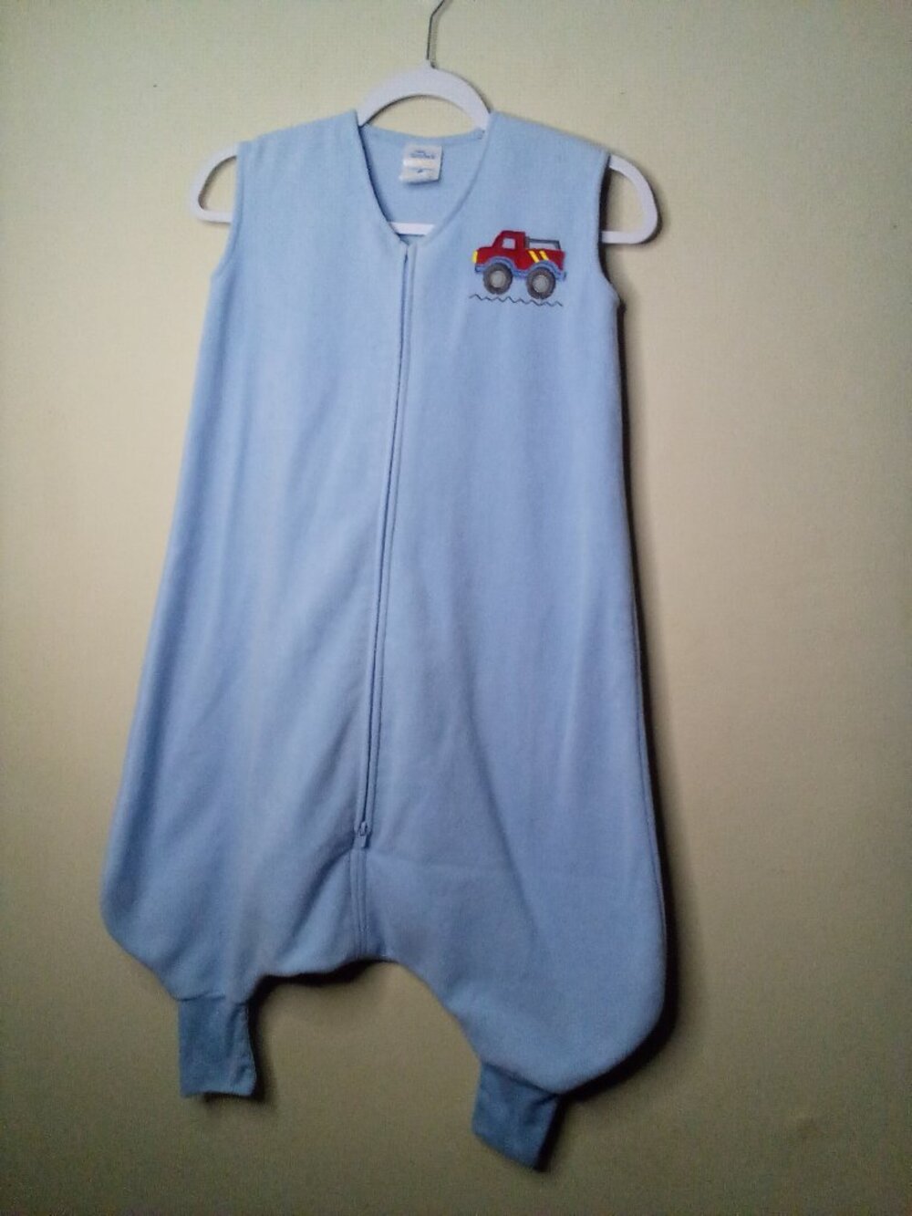 Halo Sleep Sack Big Kids 2T 3T 25-40 lbs Fleece Wearable Blanket Truck Blue